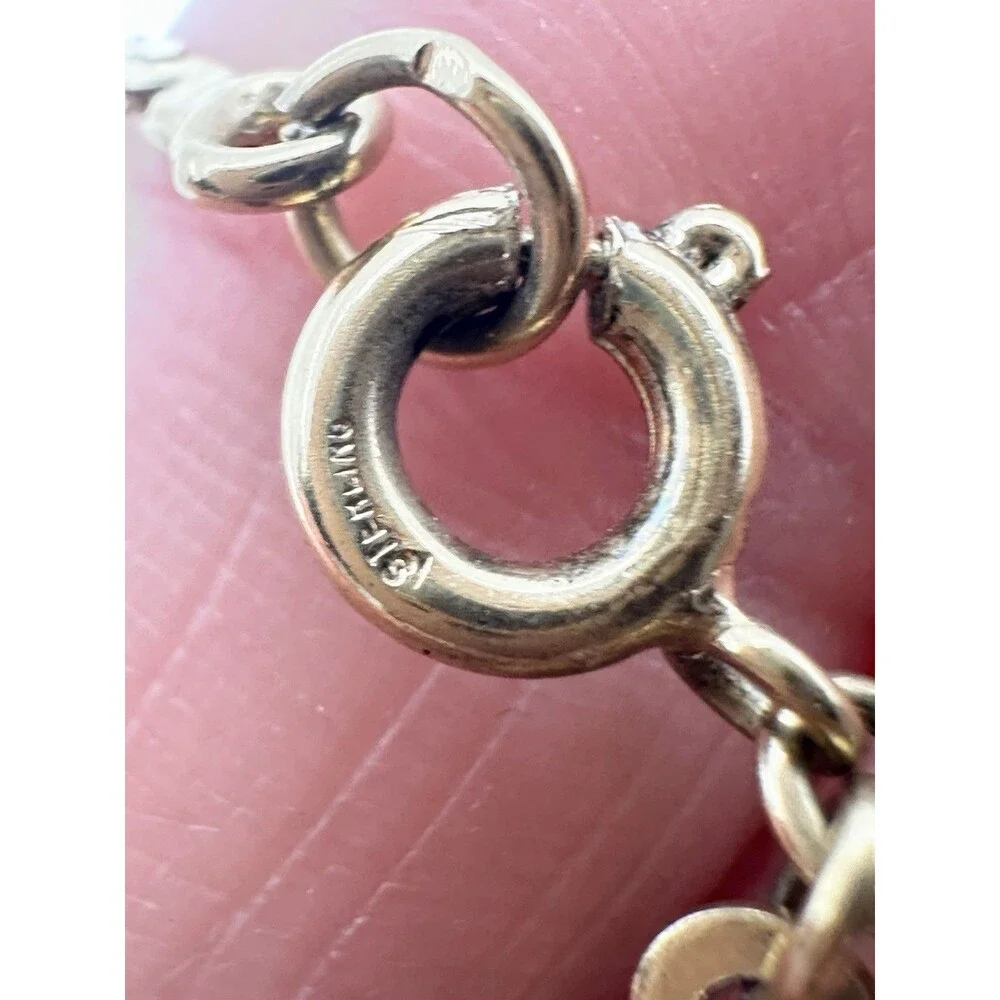Danecraft Sterling Silver Gold Vermeil Heart Serpentine Chain Bracelet 7”